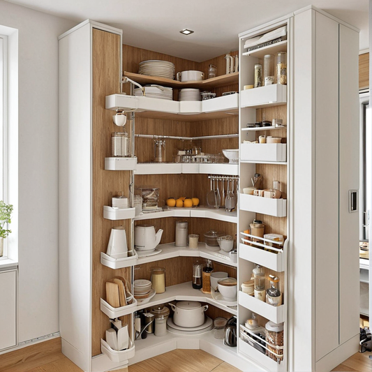 Gagner de la place en cuisine sans travaux avec rangement rotatif