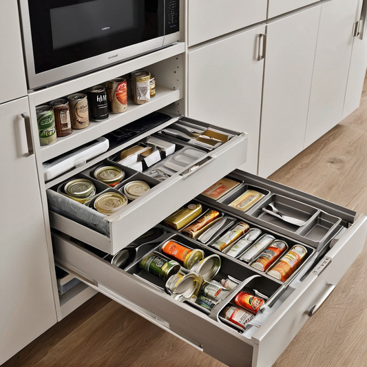 Rangement cuisine coulissant : l’astuce gain de place idéale pour une cuisine organisée et pratique