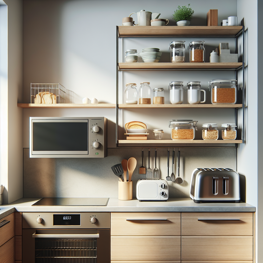 Gagner de la place cuisine avec étagère micro-ondes tiroir