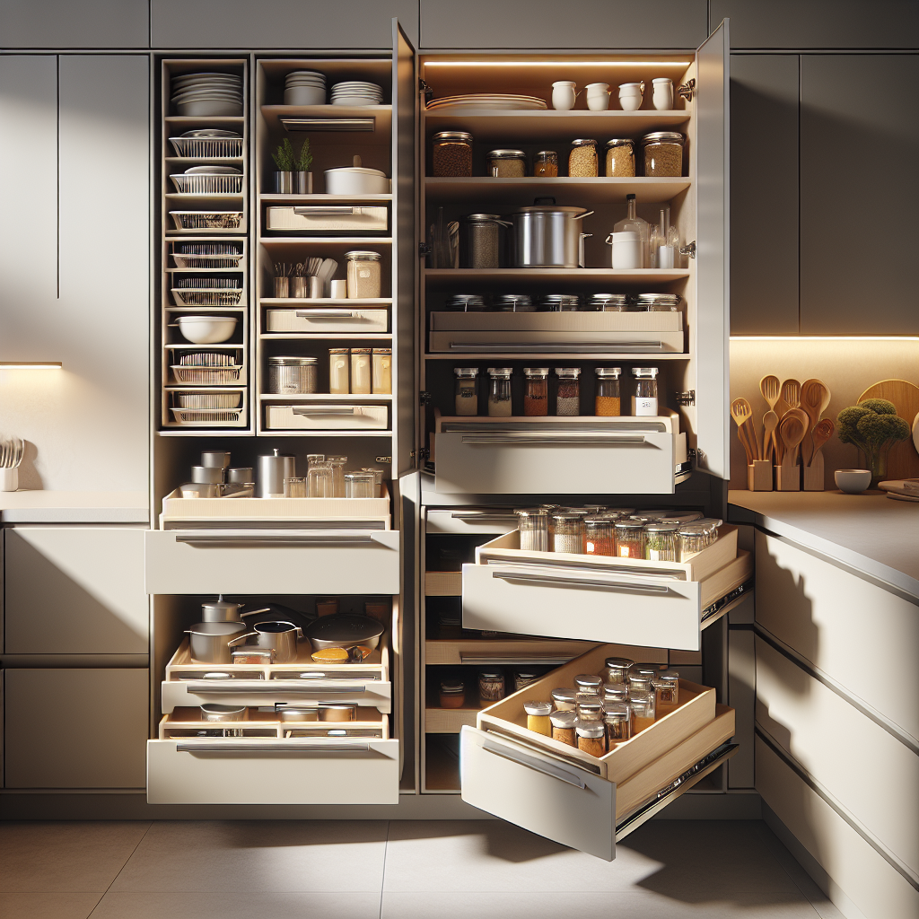 Tiroir coulissant cuisine : optimise l’espace et réduit le désordre