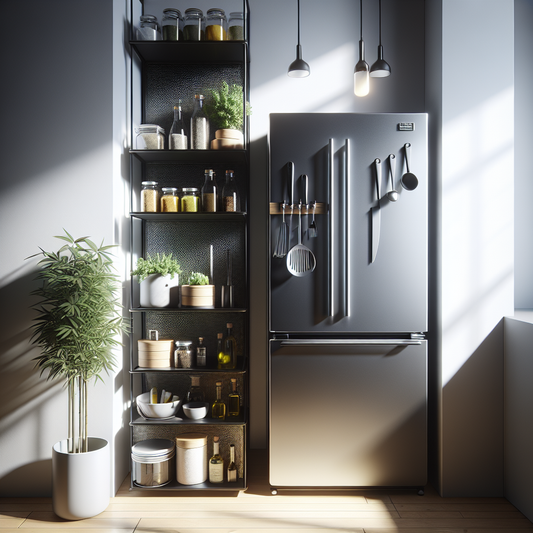 Étagère magnétique de frigo gain de place