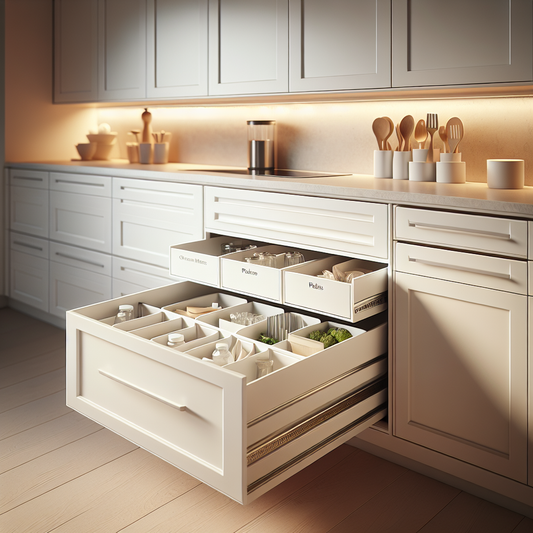 Meuble poubelle cuisine avec tiroirs pour un tri discret