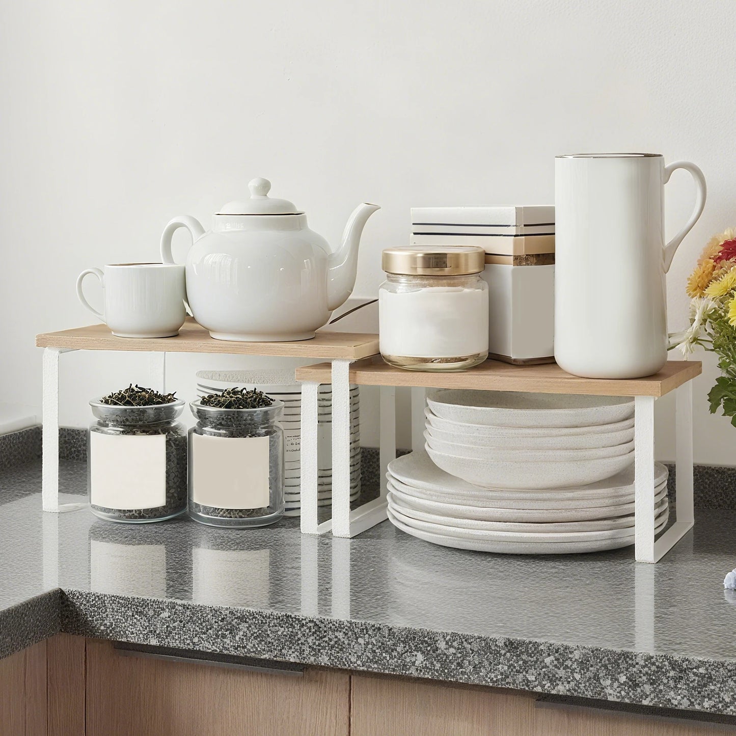 Étagère de cuisine modulable en bois