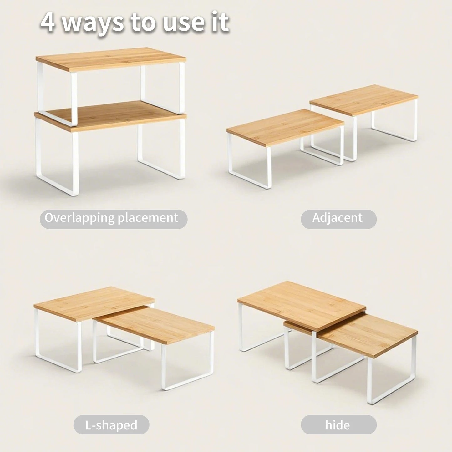 Étagère de cuisine modulable en bois