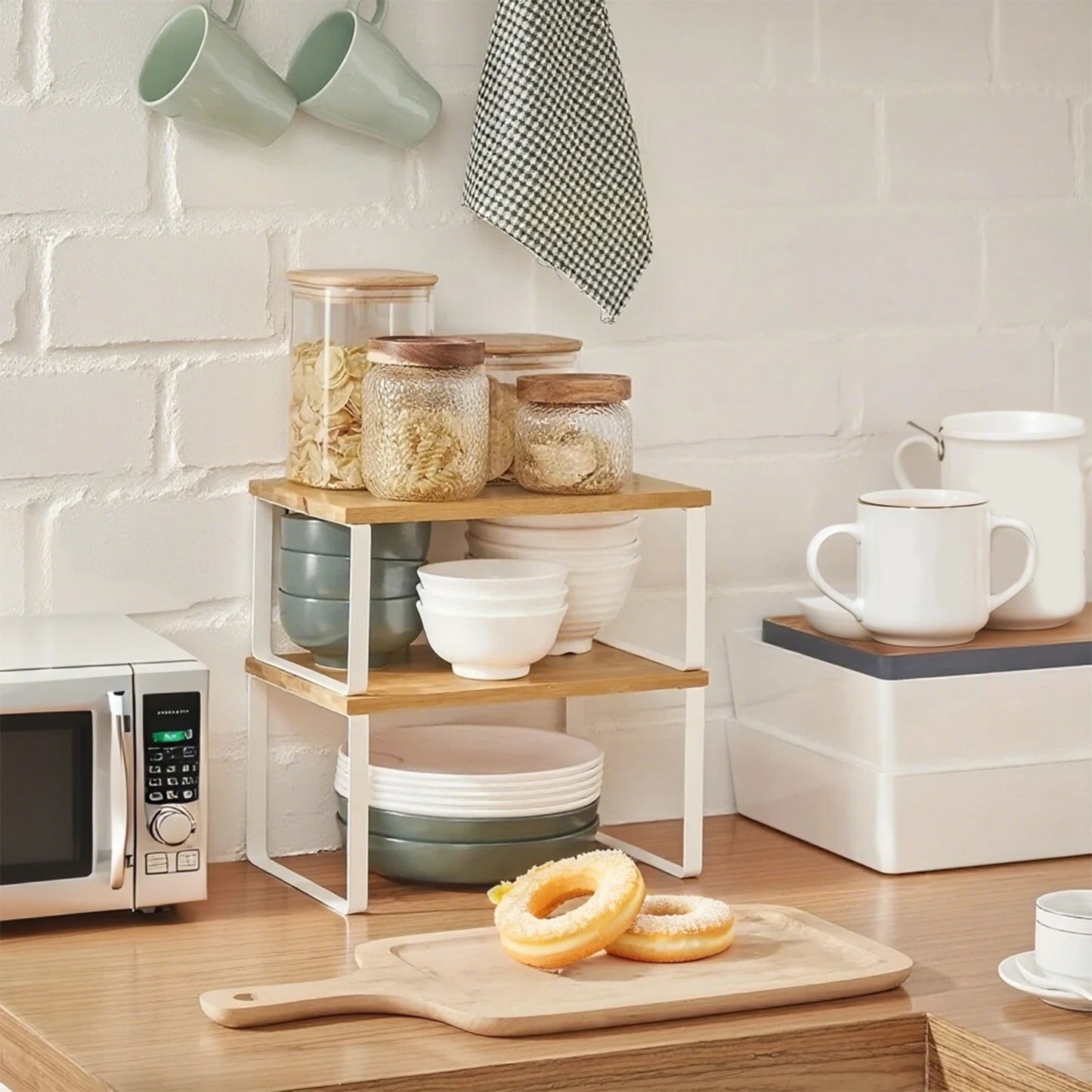 Étagère de cuisine modulable en bois