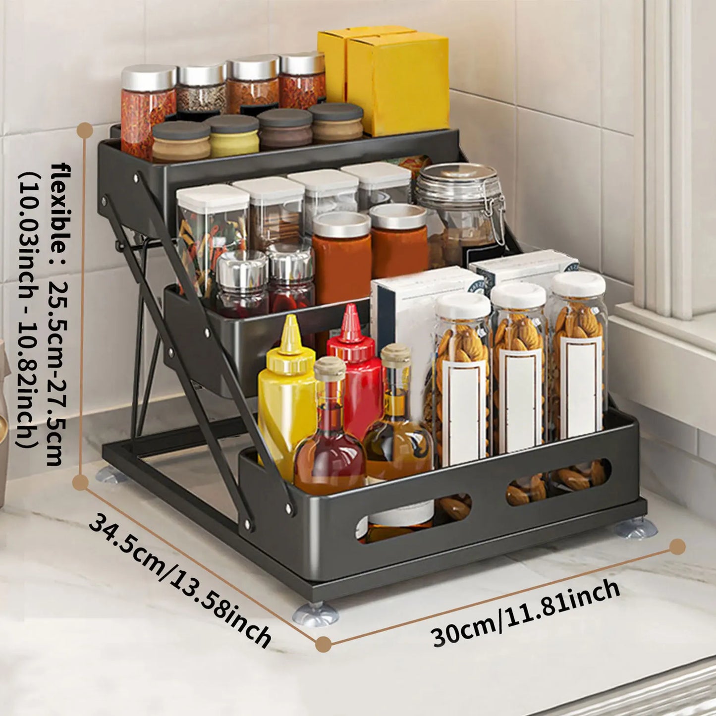 Étagère de rangement cuisine 3 niveaux