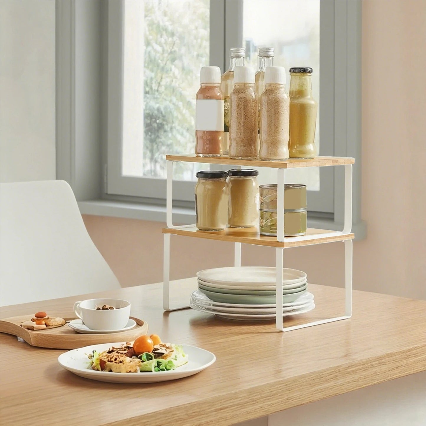 Étagère de cuisine modulable en bois