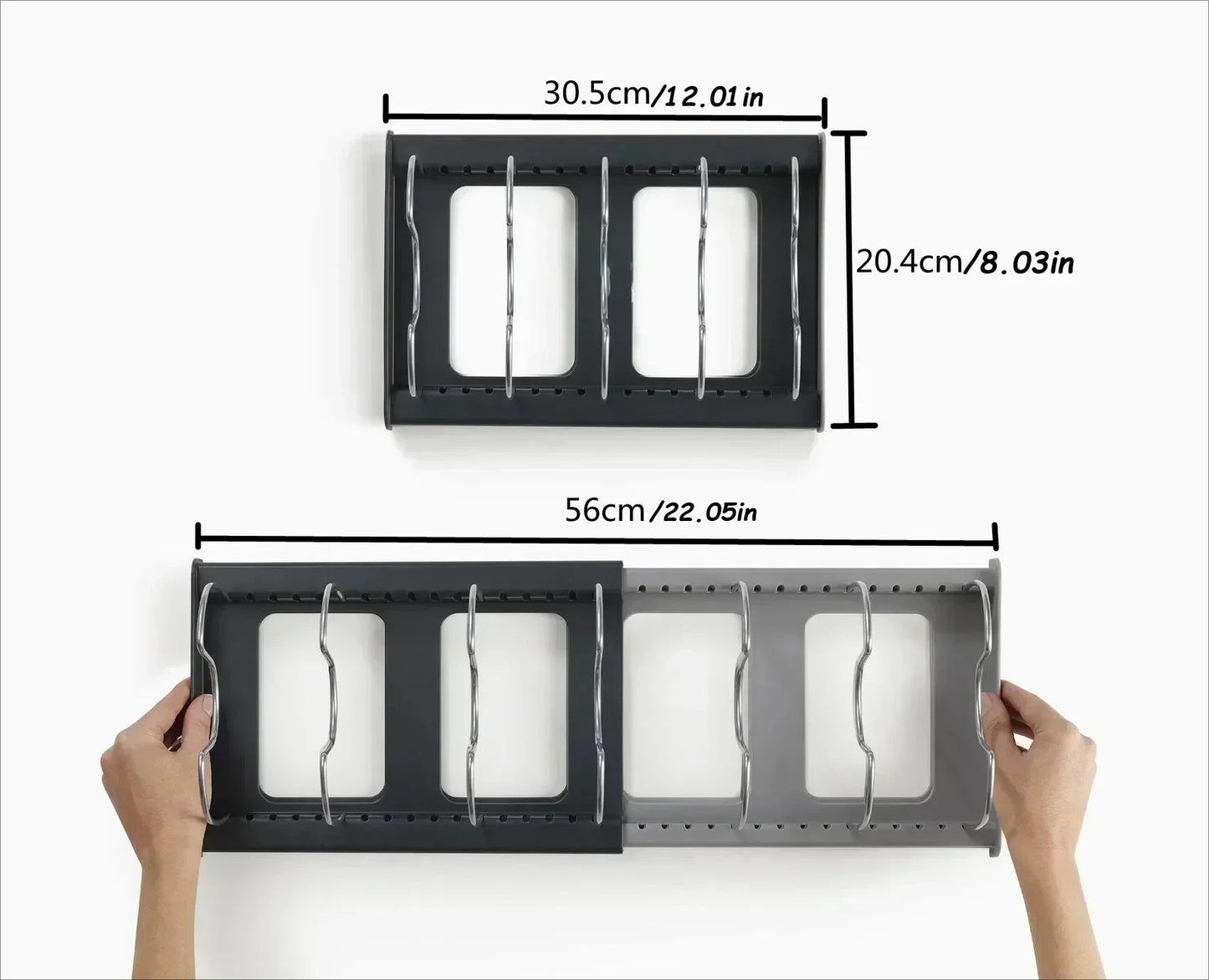 Range-poêles extensible pour placard cuisine