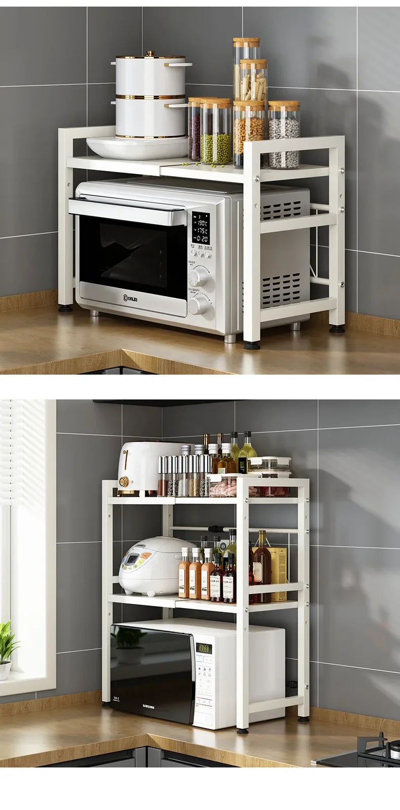 Étagère de cuisine extensible double niveau