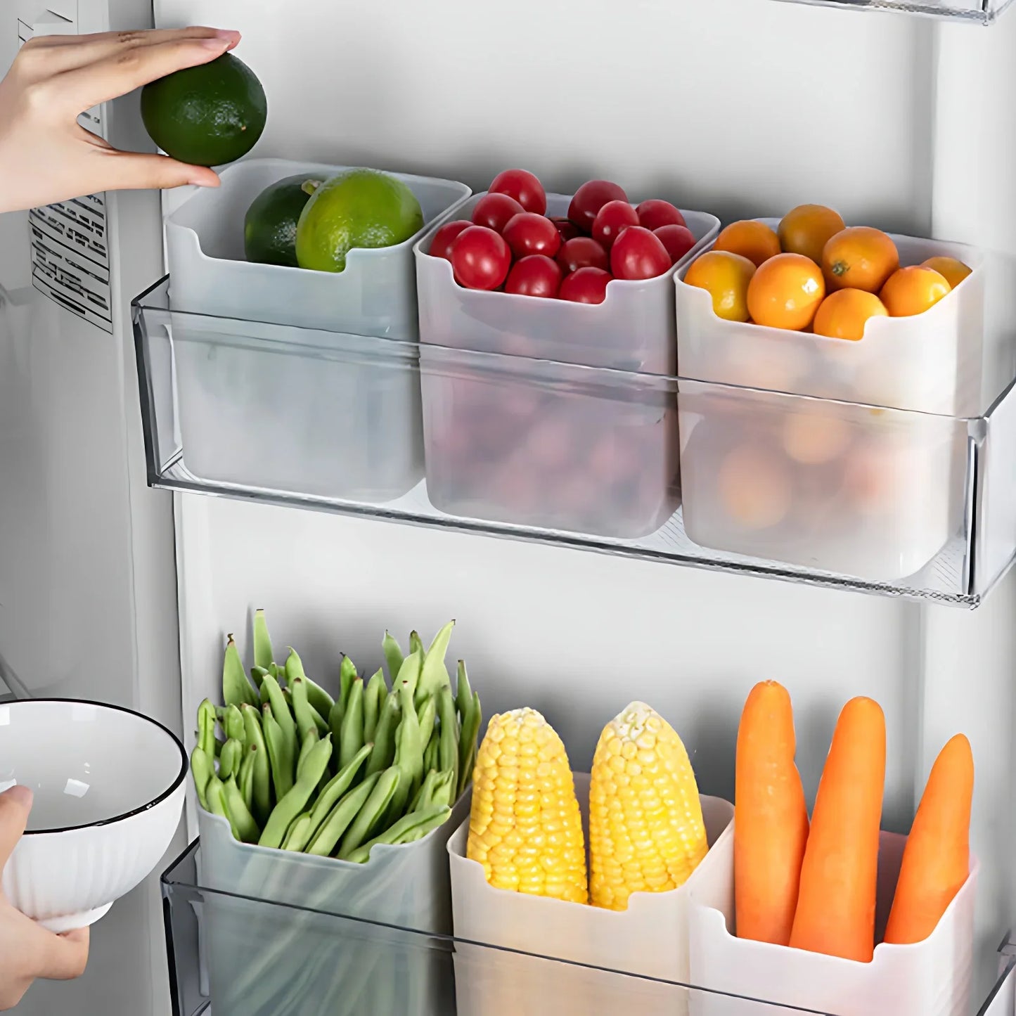 Boîtes de rangement transparentes pour frigo