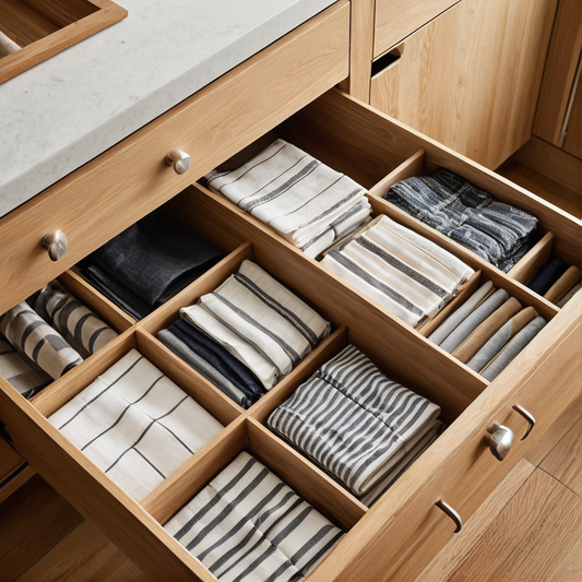 Plier torchons et linges de cuisine façon KonMari