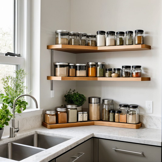 Gagner de la place en cuisine avec une étagère d’angle