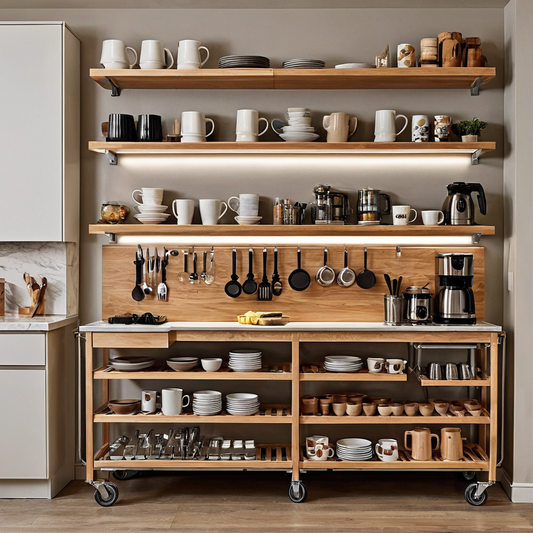 Idée rangement cuisine sans meuble haut : astuces gain de place et déco lumineuse