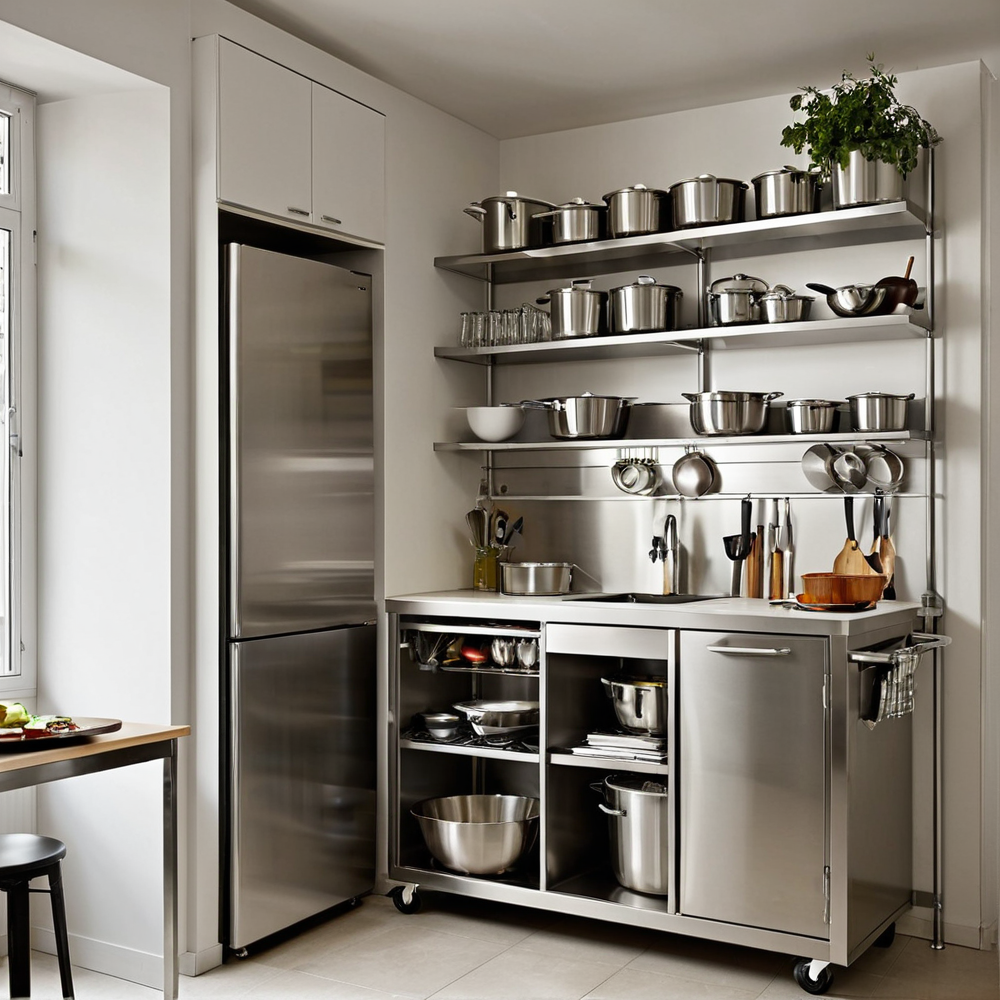 Meuble rangement cuisine inox : la solution design et pratique pour gagner de la place