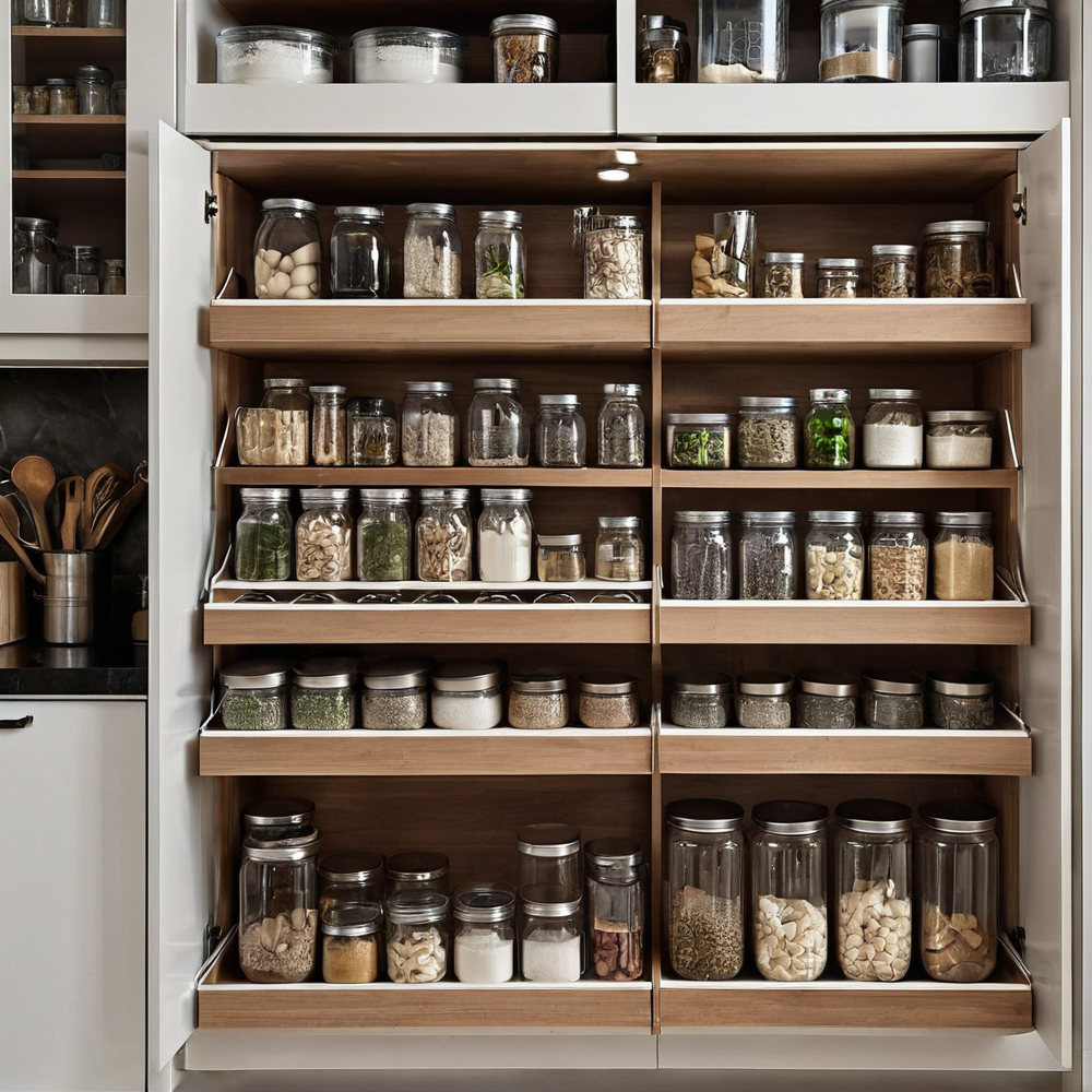 Meuble rangement cuisine coulissant : la solution gain de place pour une organisation optimale