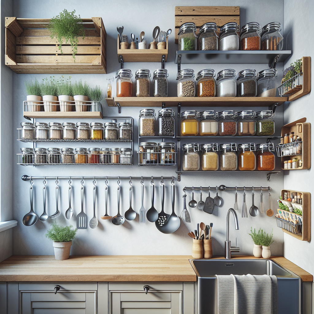 Gagner de la place cuisine avec étagère murale sans perçage