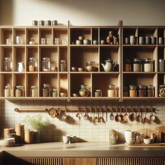 Étagère de cuisine modulable en bois