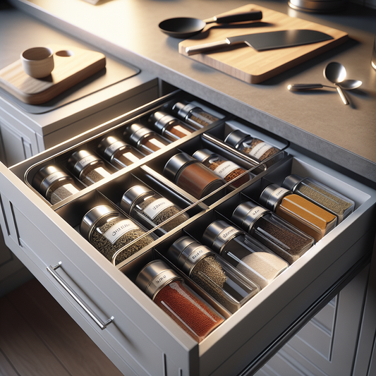 Organiseur d’épices tiroir : gain de place en cuisine