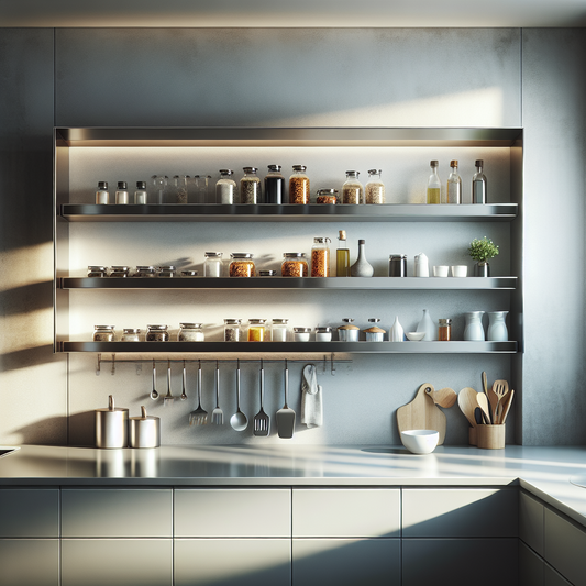 Étagère murale inox pour cuisine ou salle de bain
