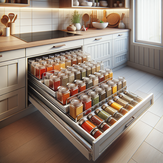 Rangement épices tiroir sans percer pour petite cuisine organisée