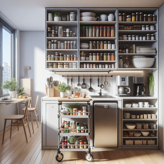Desserte cuisine à roulettes pour petit espace sans travaux