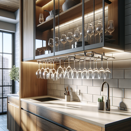 Support à verres sous meuble pour cuisine