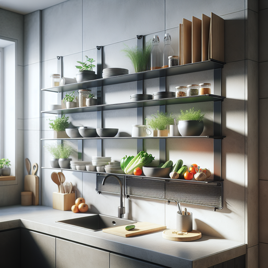 Étagère murale pliable pour plats et légumes