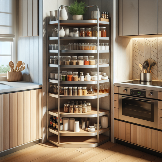 Optimiser un coin de cuisine avec une étagère rotative