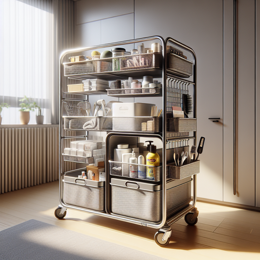 Chariot de rangement à roulettes multi-usages