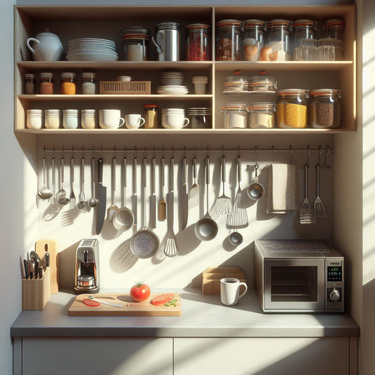 Support micro-ondes cuisine pour désencombrer efficacement le plan de travail