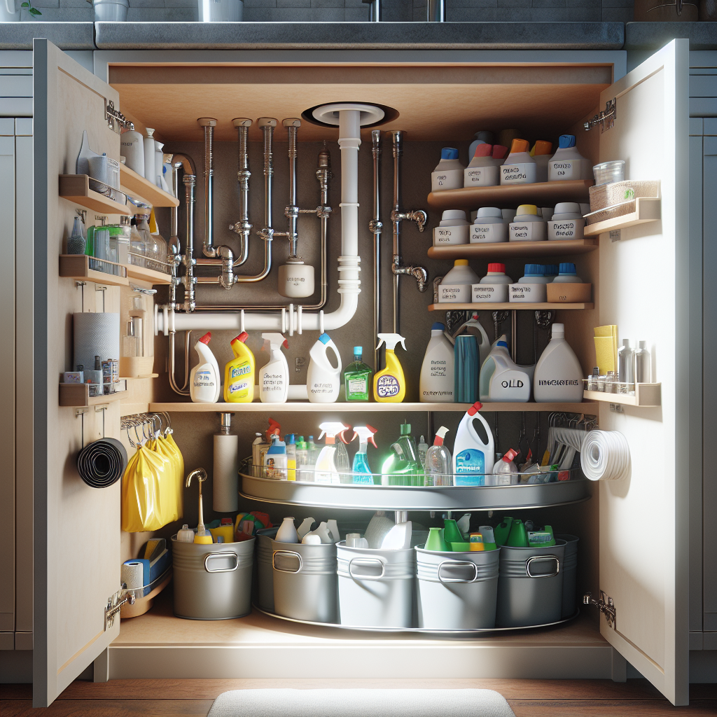 Astuces rangement évier sans percer pour cuisine organisée
