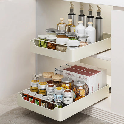 Tiroir coulissant inox pour rangement de cuisine