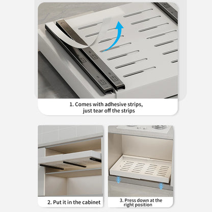 Étagère coulissante gain de place pour cuisine