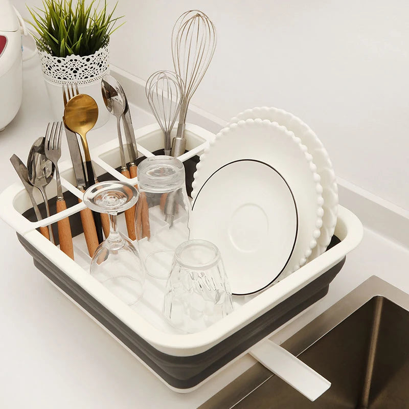 Égouttoir pliable pour vaisselle compact