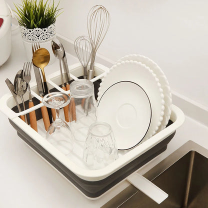 Égouttoir pliable pour vaisselle compact