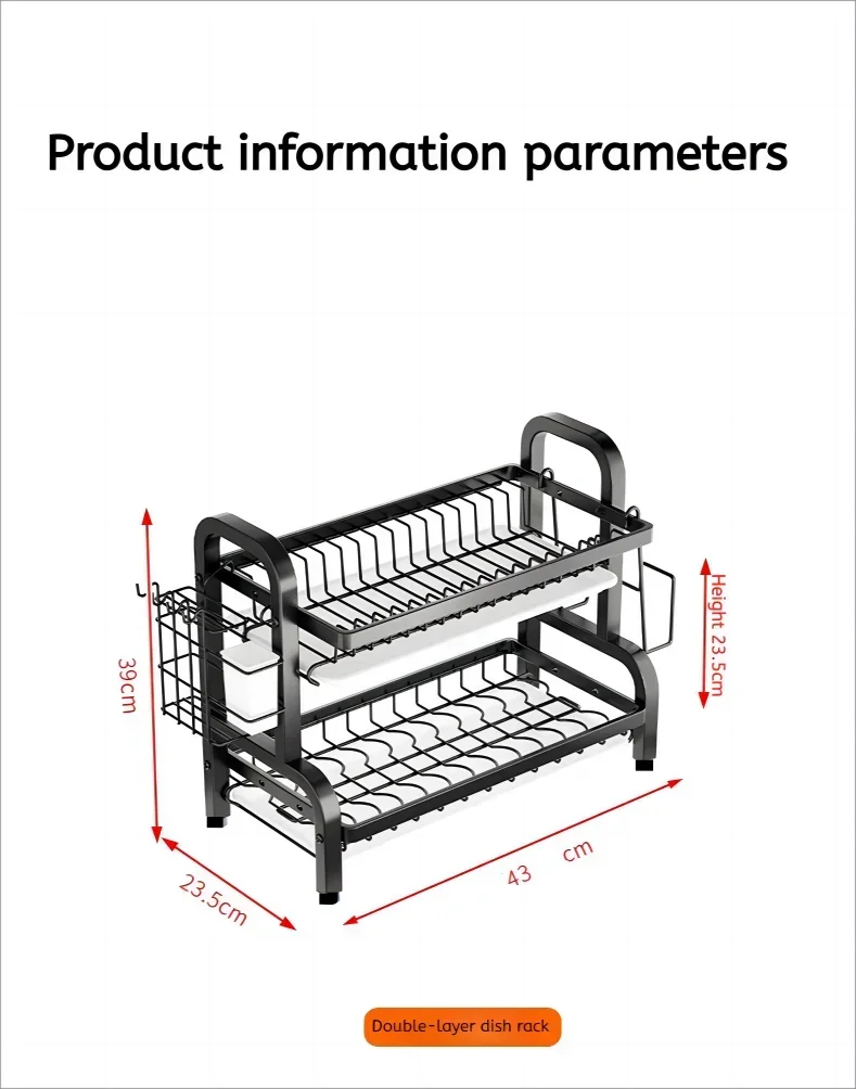 Égouttoir vaisselle 2 niveaux compact