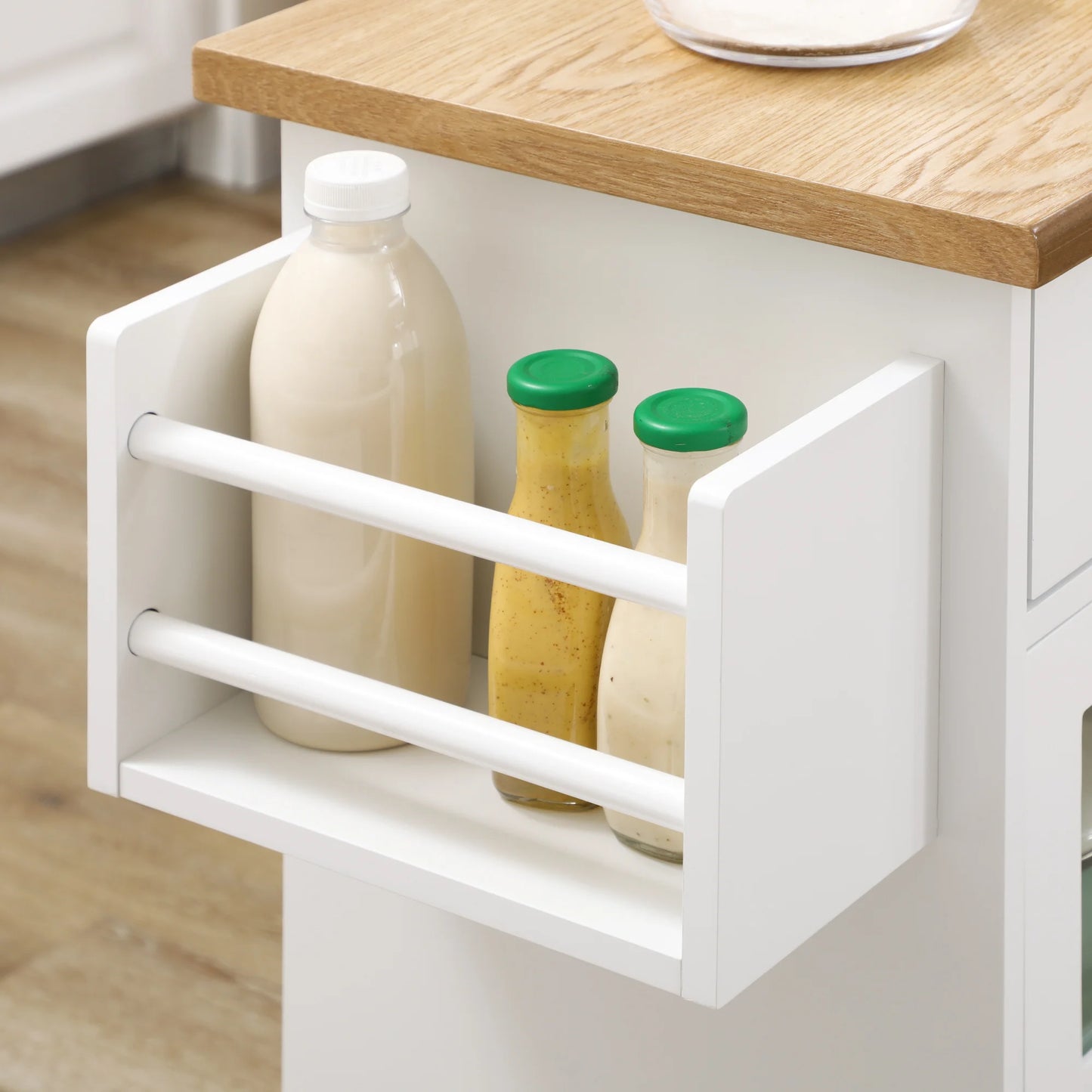 Meuble de cuisine à roulettes avec rangements