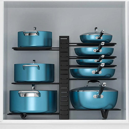 Organisateur de casseroles ajustable 8 niveaux