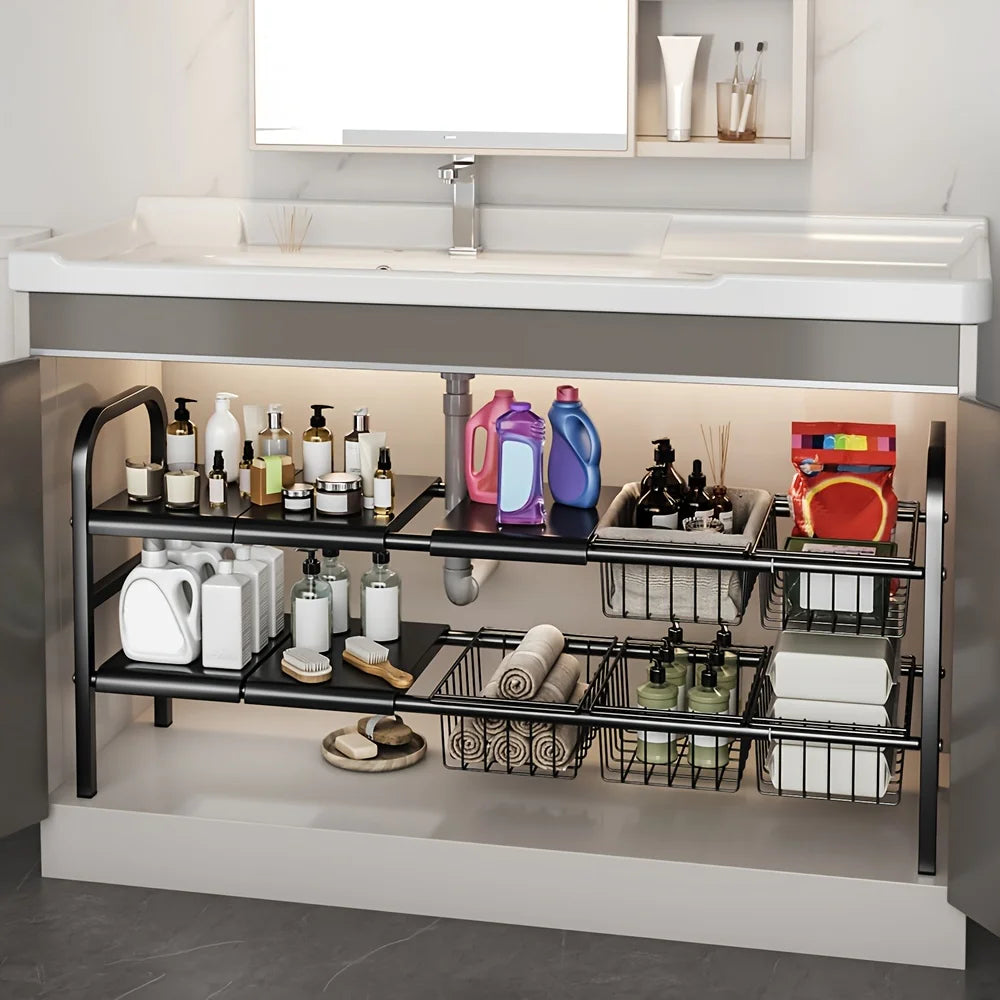 Étagère extensible pour rangement sous évier