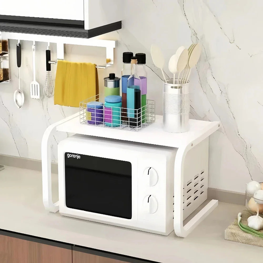 Étagère de cuisine en acier pour micro-ondes
