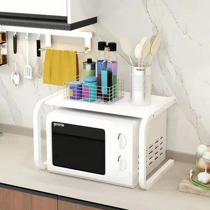Étagère de cuisine en acier pour micro-ondes