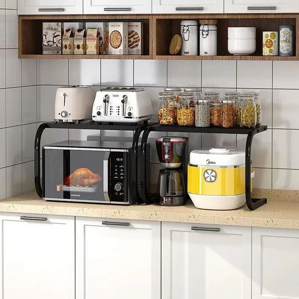 Étagère de cuisine en acier pour micro-ondes