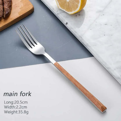Couverts inox avec manche bois moderne
