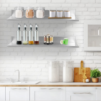 Étagère murale inox pour cuisine organisée