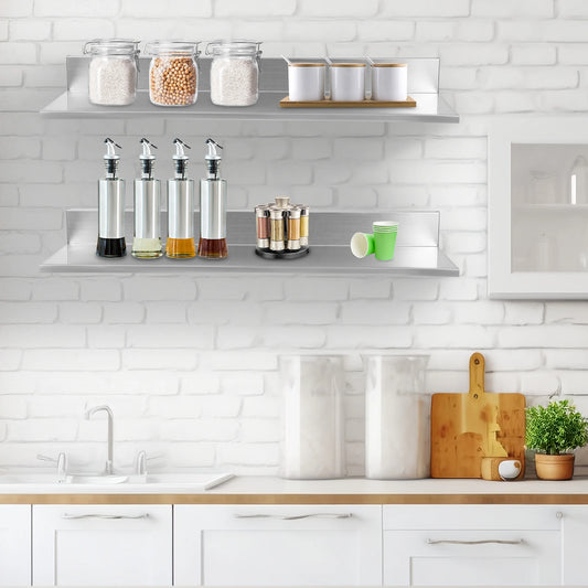 Étagère murale inox pour cuisine organisée