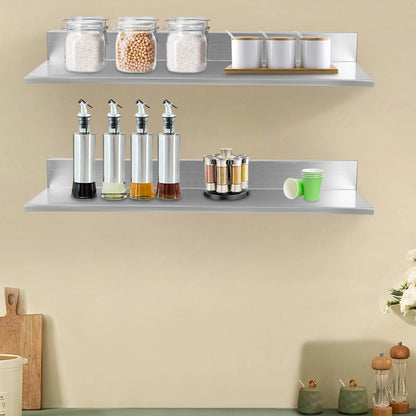 Étagère murale inox pour cuisine organisée