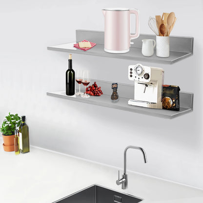 Étagère murale inox pour cuisine organisée
