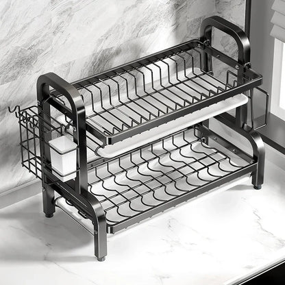 Égouttoir vaisselle 2 niveaux compact