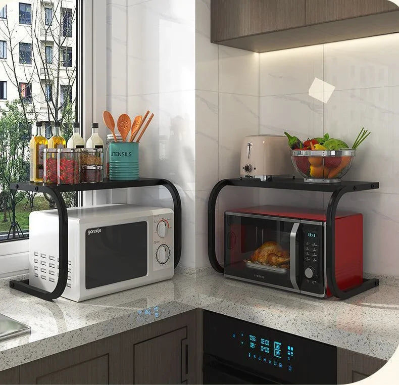 Étagère de cuisine en acier pour micro-ondes