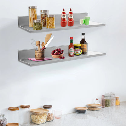 Étagère murale inox pour cuisine organisée